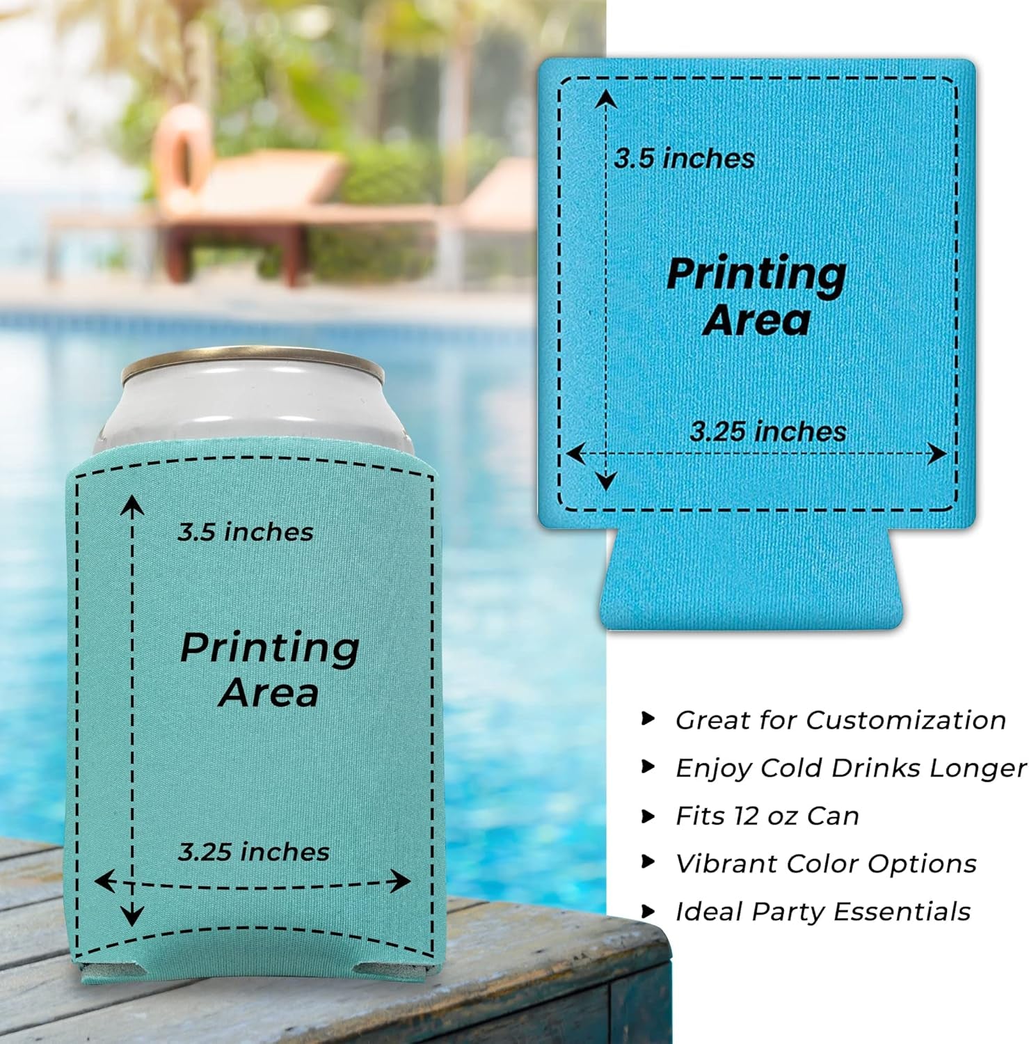 Beer Can Cooler Sleeves (25) Foam 12 Oz Coolies for Personalized Sublimation HTV, Vinyl, DIY Customizable for Parties, Events, Bulk - Blank, Ready for Printing(25 Colors Mix)