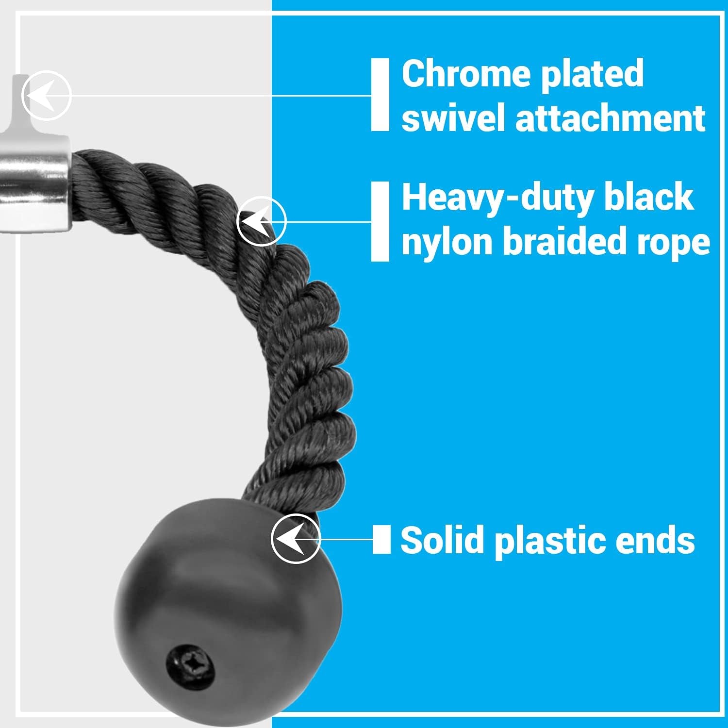 Combo Tricep Press down Cable Attachment - Cable Machine Accessories for Home Gym with Multi Option