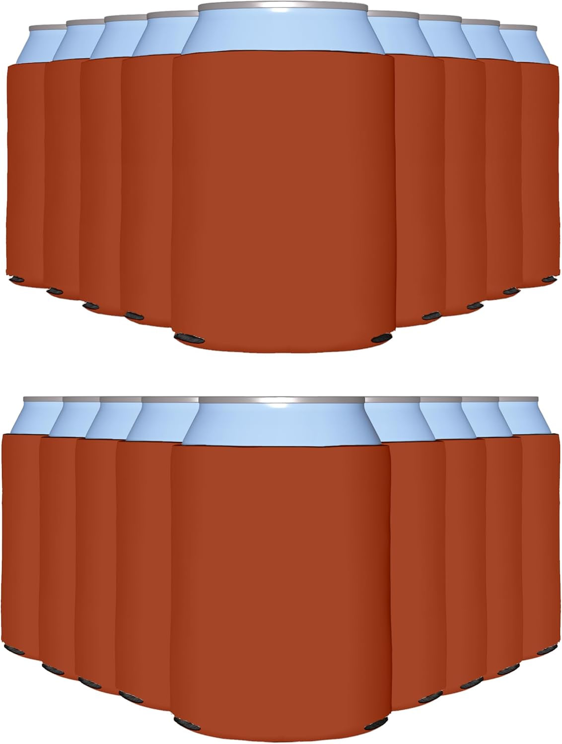 25 Pack Texas Orange Blank Can Cooler Sleeves, Customizable Bulk Insulated Foam for Beer, Collapsible Plain Drink Holder, Cold Soda Insulator, 12Oz Regular, 16Oz Tall Cans
