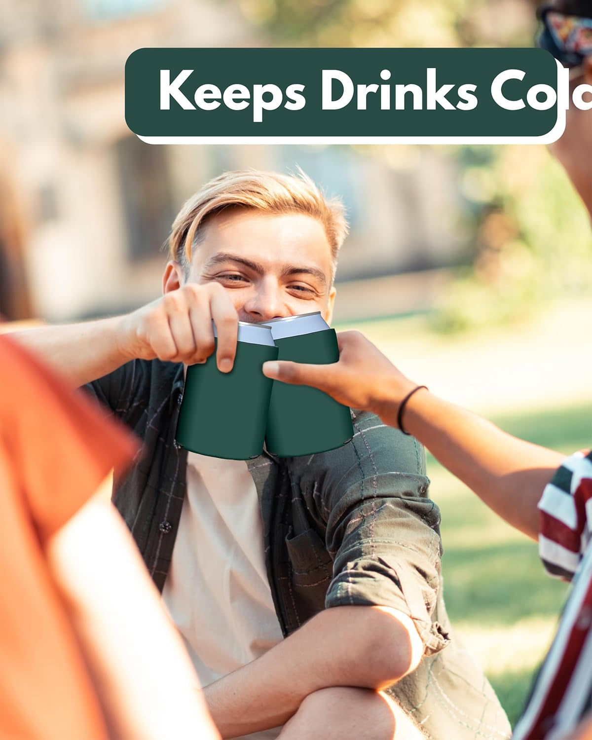 100 Pack Hunter Green Blank Can Cooler Sleeves, Customizable Bulk Insulated Foam for Beer, Collapsible Plain Drink Holder, Cold Soda Insulator, 12Oz Regular, 16Oz Tall Cans
