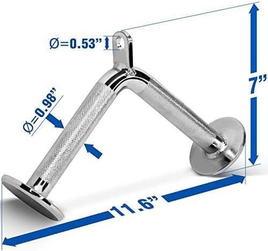 Cable Machine Attachment, Row Handles, Tricep Rope, Straight Bar, V Bar, LAT Pulldown Accessories Load 880 LB for Home Gym