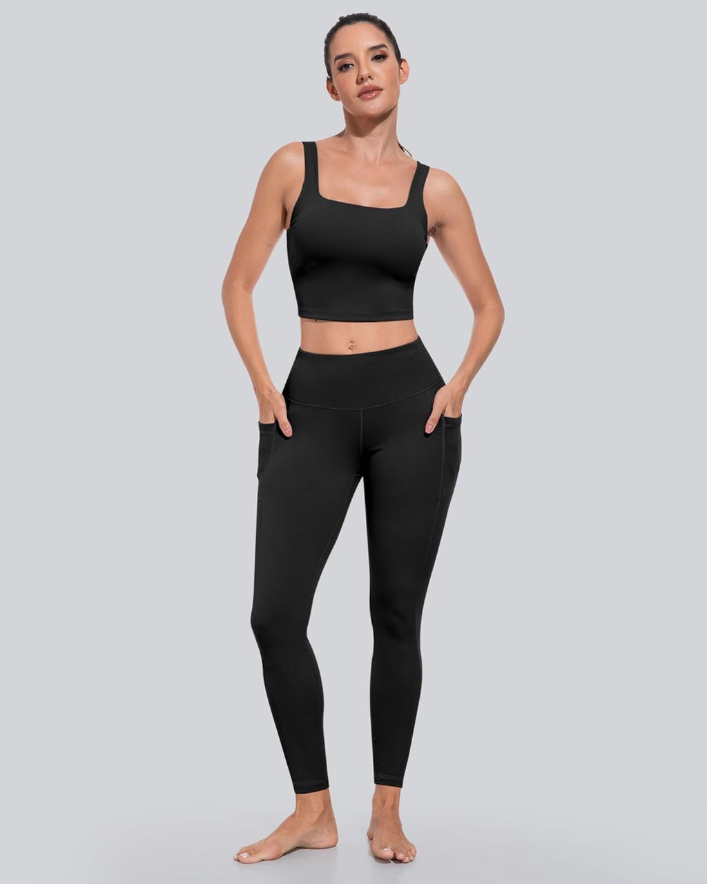 Leggings with Pockets for Women, High Waisted Tummy Control Workout Yoga Pants